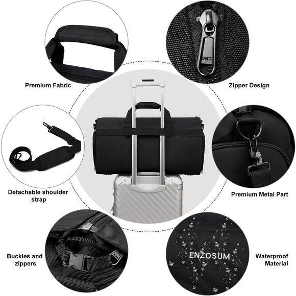 Garment Bags for Travel Large Suit Bag for Men Carry on Garment Bag Convertible - Picture 10 of 13